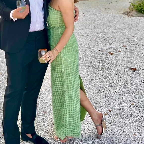 ROTATE Green sequins FLOOR LENGTH DRESS - Picture 2 of 2